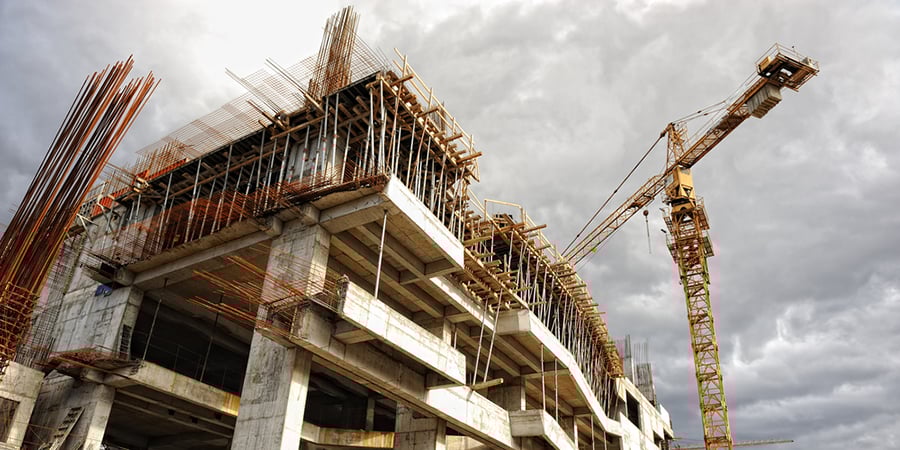 Construction site with crane and building-1