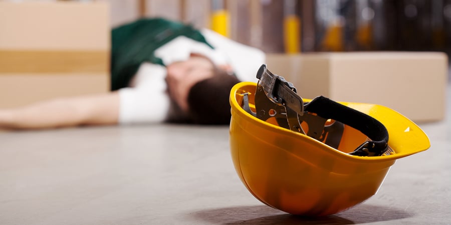 Dangerous accident in warehouse during work - wounded worker-1