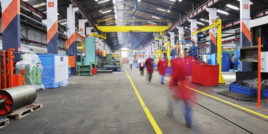 iron works steel and machine parts modern factory indoor hall