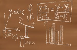 algebra problems written on  a chalkboard
