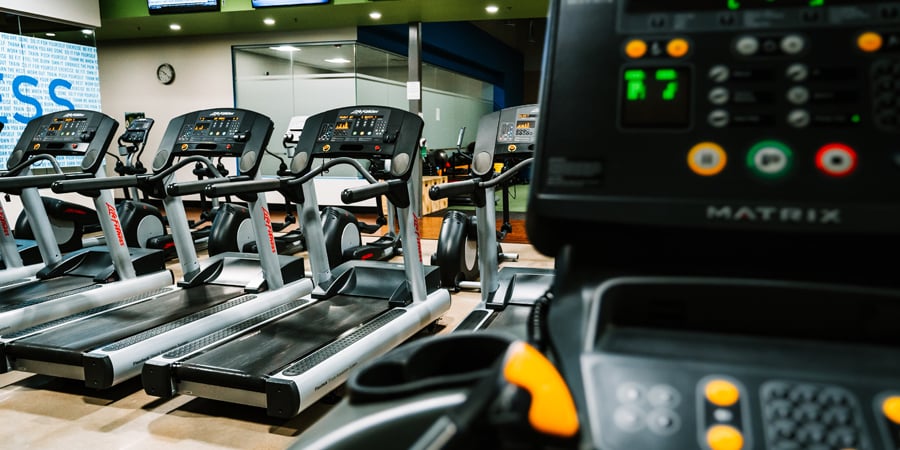 treadmills in fitness center