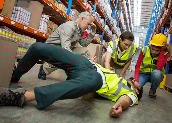 man injured in warehouse